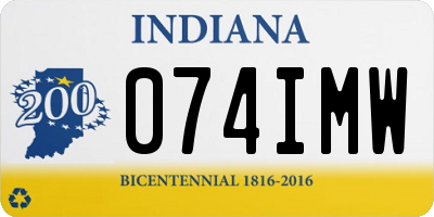 IN license plate 074IMW