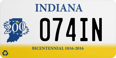IN license plate 074IN