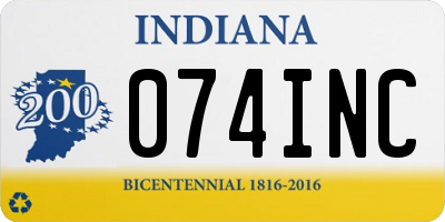 IN license plate 074INC