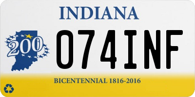 IN license plate 074INF