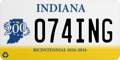 IN license plate 074ING