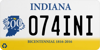 IN license plate 074INI