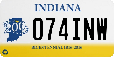 IN license plate 074INW