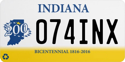IN license plate 074INX