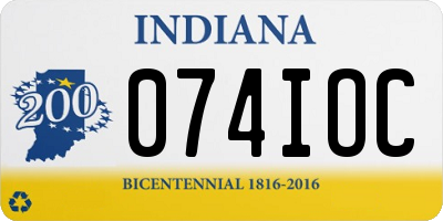 IN license plate 074IOC