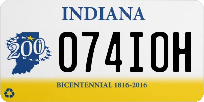 IN license plate 074IOH