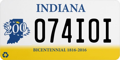 IN license plate 074IOI