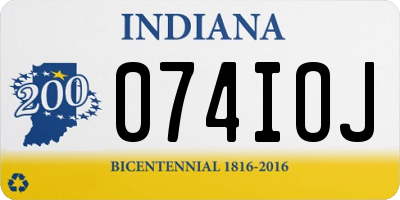 IN license plate 074IOJ