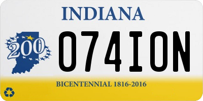 IN license plate 074ION