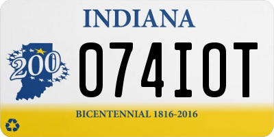 IN license plate 074IOT