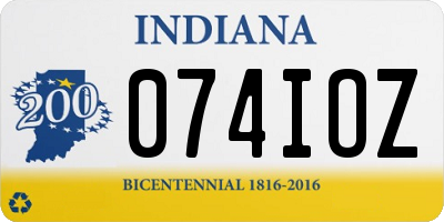 IN license plate 074IOZ