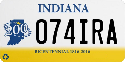 IN license plate 074IRA