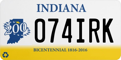 IN license plate 074IRK