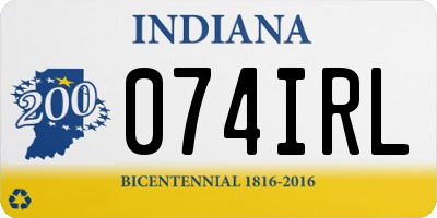 IN license plate 074IRL