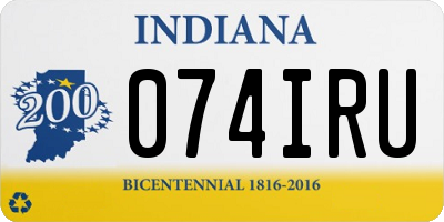 IN license plate 074IRU