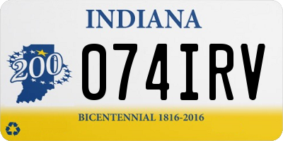 IN license plate 074IRV
