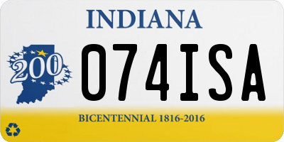 IN license plate 074ISA