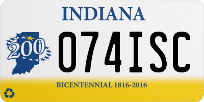 IN license plate 074ISC