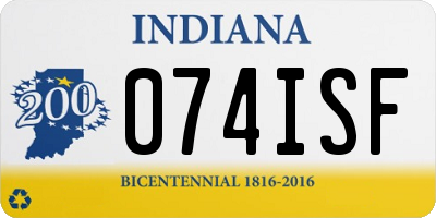 IN license plate 074ISF