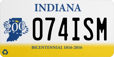 IN license plate 074ISM
