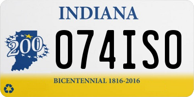 IN license plate 074ISO