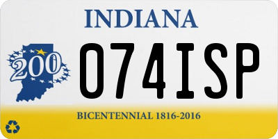 IN license plate 074ISP