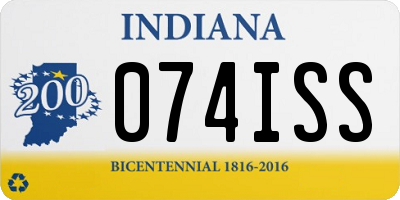 IN license plate 074ISS