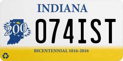 IN license plate 074IST