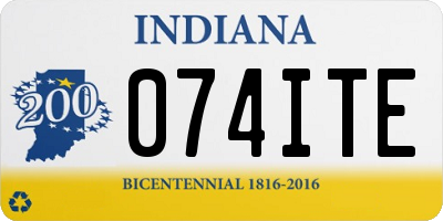 IN license plate 074ITE