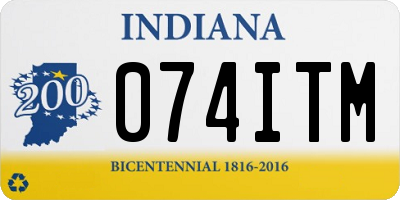 IN license plate 074ITM
