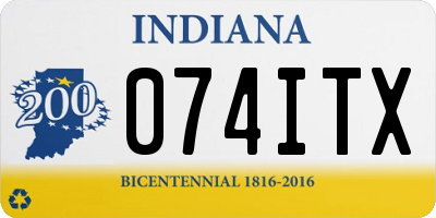 IN license plate 074ITX
