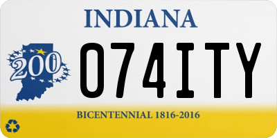 IN license plate 074ITY