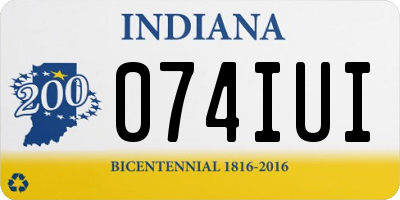 IN license plate 074IUI