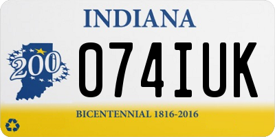 IN license plate 074IUK