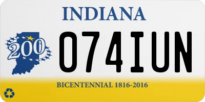 IN license plate 074IUN