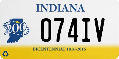 IN license plate 074IV