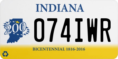 IN license plate 074IWR