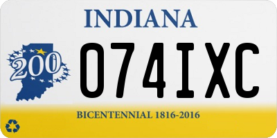 IN license plate 074IXC