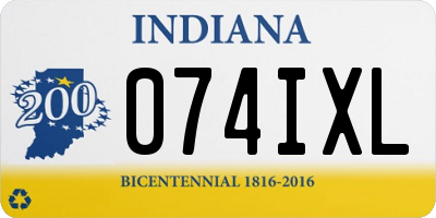 IN license plate 074IXL