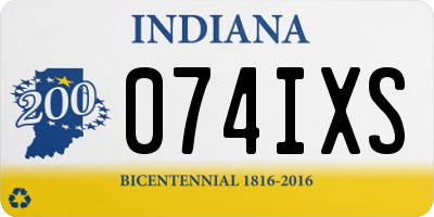 IN license plate 074IXS