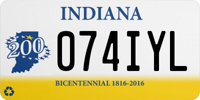 IN license plate 074IYL