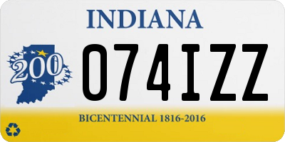 IN license plate 074IZZ