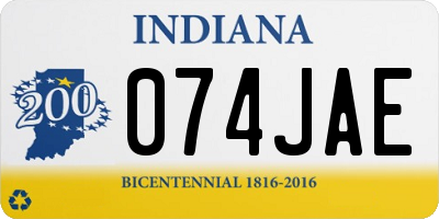 IN license plate 074JAE