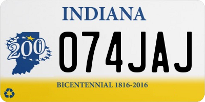 IN license plate 074JAJ
