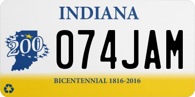 IN license plate 074JAM