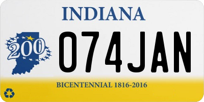IN license plate 074JAN