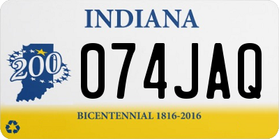 IN license plate 074JAQ