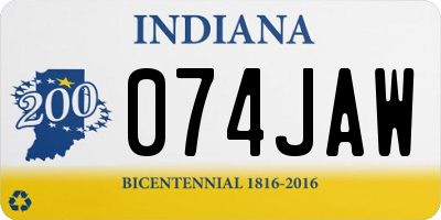 IN license plate 074JAW