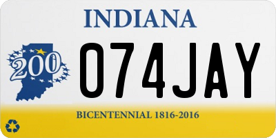 IN license plate 074JAY