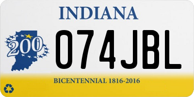 IN license plate 074JBL